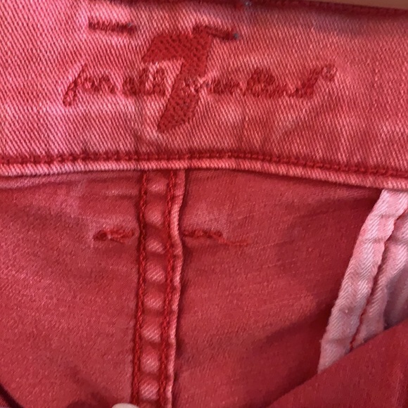 7 Seven for All Mankind salmon pink red shorts 27 - Picture 4 of 7